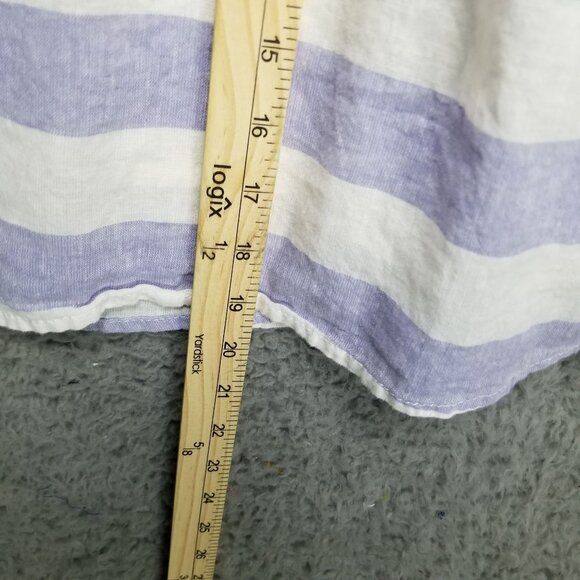 beachlunchlounge Dress Womens XL Purple White Striped Linen Blend Sleeveless - Picture 5 of 14